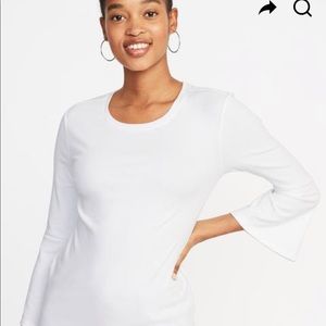 White bell-sleeved top